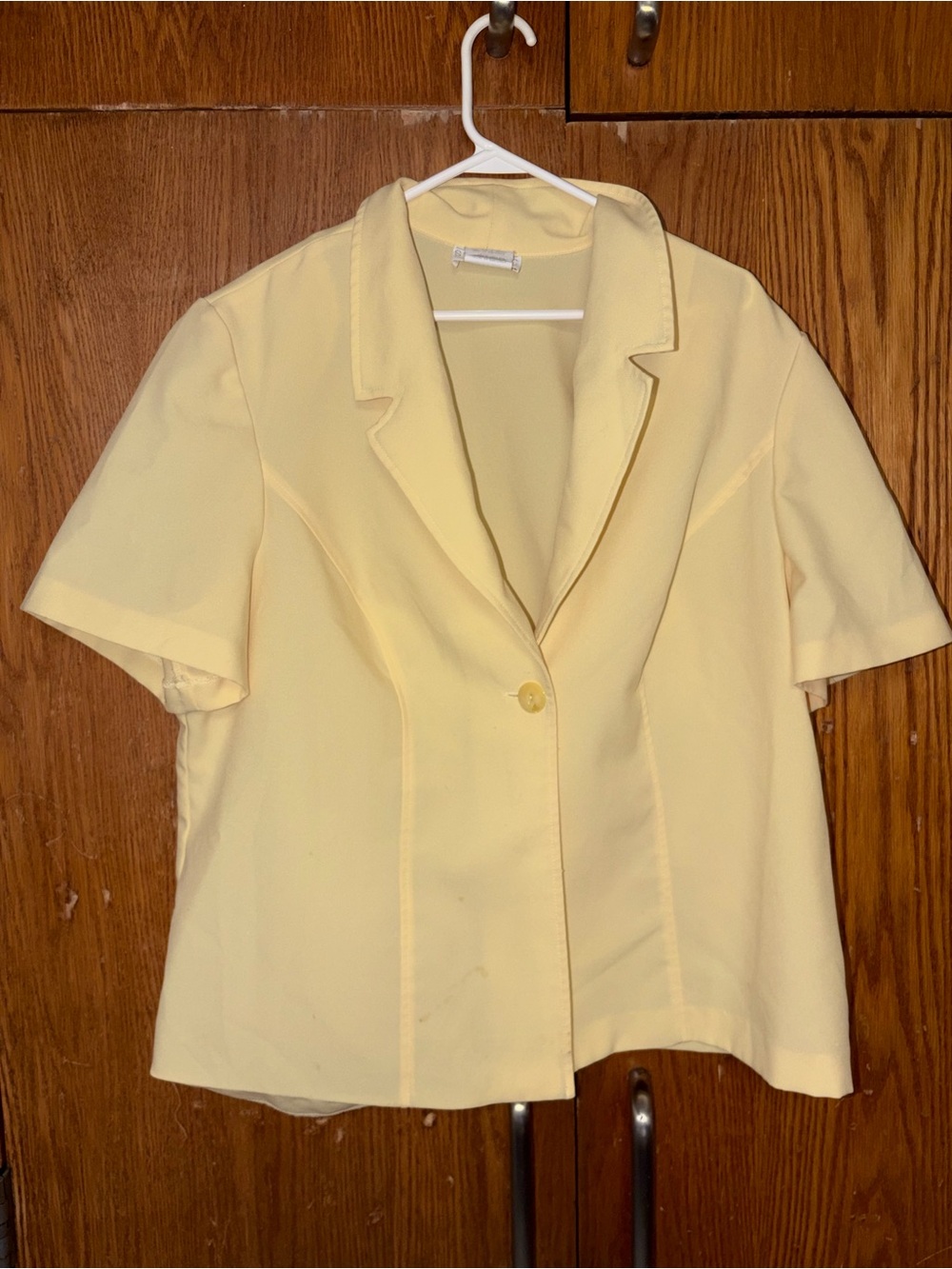 Studio C Pale Yellow Short Sleeve Blazer